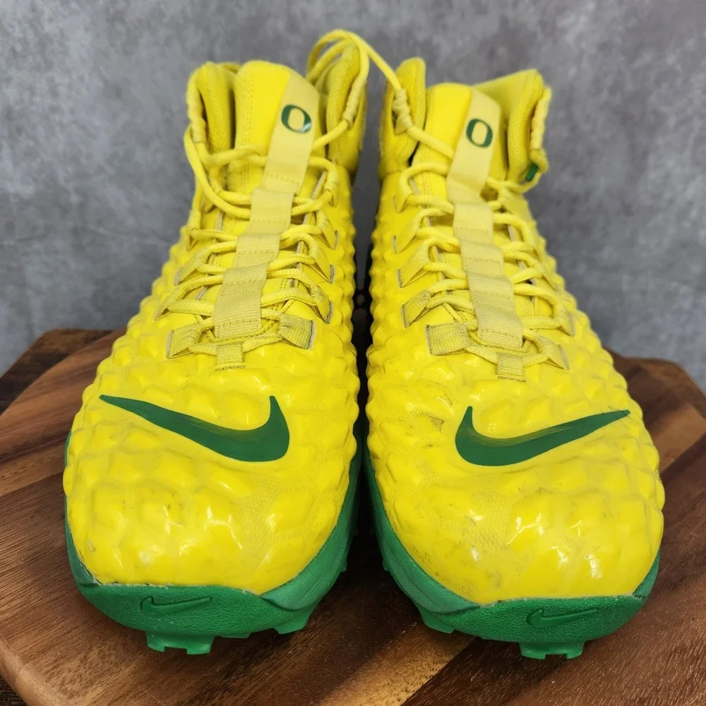 Nike Force Savage Pro 2 Oregon Ducks Football Cleats‎ Mens 15 Yellow Green Shoes